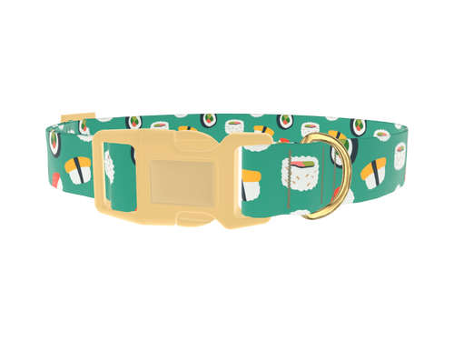 Teal Sushi Roll Dog Collar
