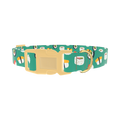 Teal Sushi Roll Dog Collar - plastic gold