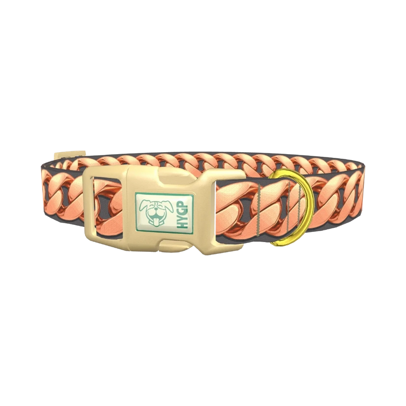 Rose Gold Chain Dog Collar - plastic gold