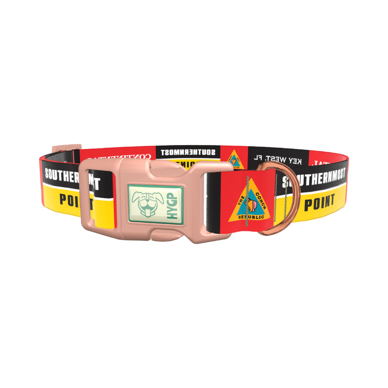 Key West Buoy Dog Collar - plastic gold