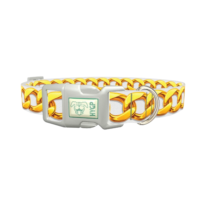 Chain Link Pattern Dog Collar - plastic silver
