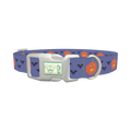 Pumpkin Cross Stitch Dog Collar - plastic silver