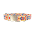 Multicolor Tie Dye Dog Collar - metal gold