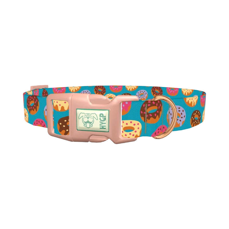 Donut Pattern Dog Collar - plastic rose gold