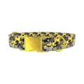 Yellow Grey Camouflage Dog Collar - metal gold