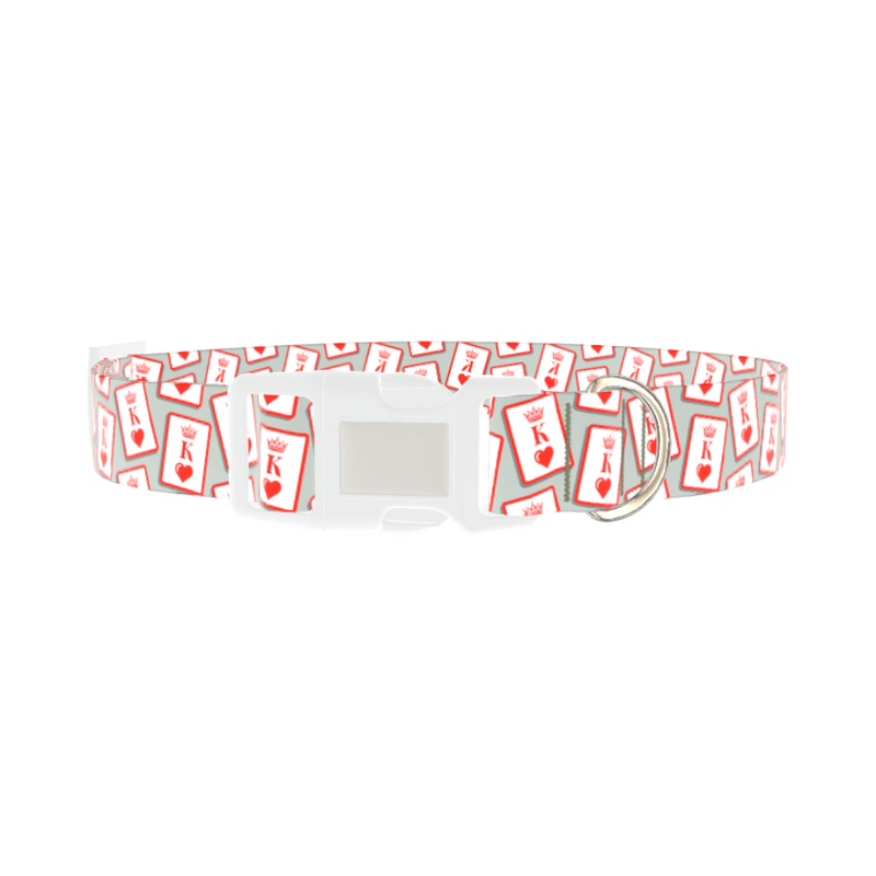 Playing Card Dog Collar - plastic silver