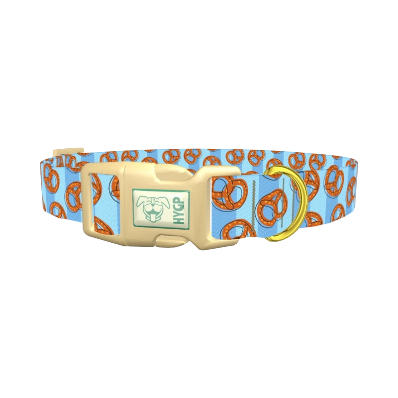 Pretzel Pattern Dog Collar - plastic gold