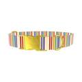 Rainbow Stripe Dog Collar - metal rose gold