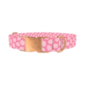 Pink Easter Egg Dog Collar - metal rose gold