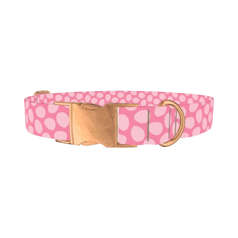 Pink Easter Egg Dog Collar - metal rose gold