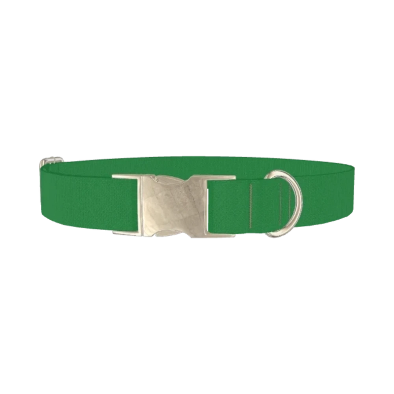 Shamrock Field Color Dog Collar - metal silver