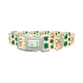 St. Patrick's Clover Bow Dog Collar - plastic silver