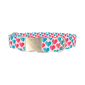 Geometric Colorful Heart Dog Collar - metal silver