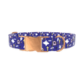 Purple Graveyard Halloween Dog Collar - metal silver