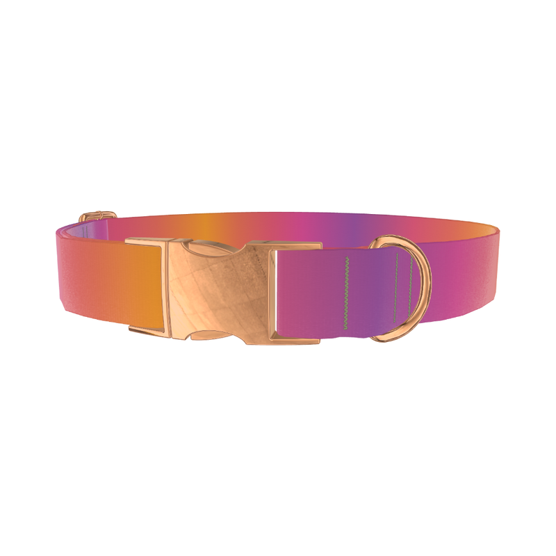 Gradient Pattern Dog Collar - metal rose gold