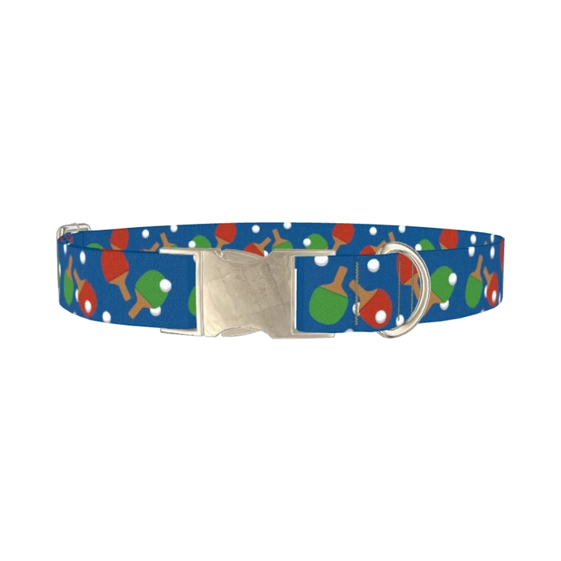 Ping Pong Paddle Dog Collar - metal silver