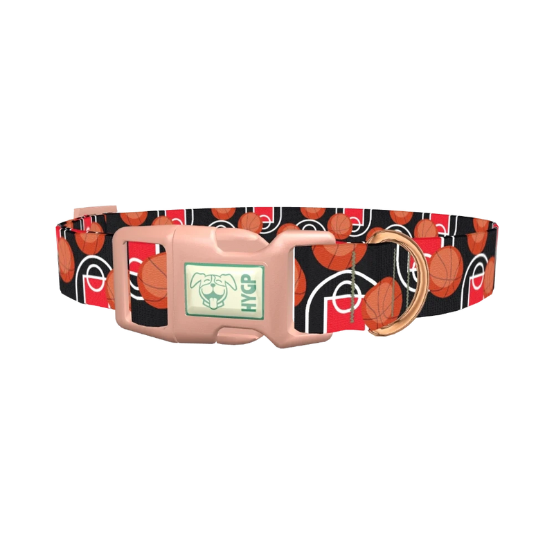 Basketball Court Dog Collar - plastic rose gold