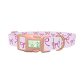 Pink Bow Design Dog Collar - plastic rose gold