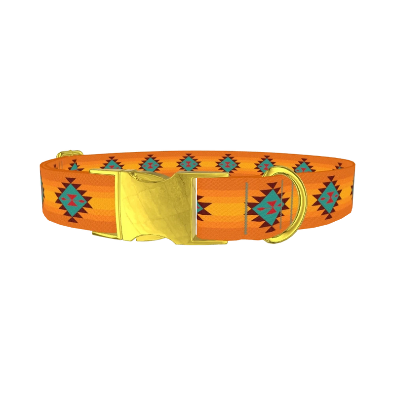 Geometric Tribal Dog Collar - metal gold