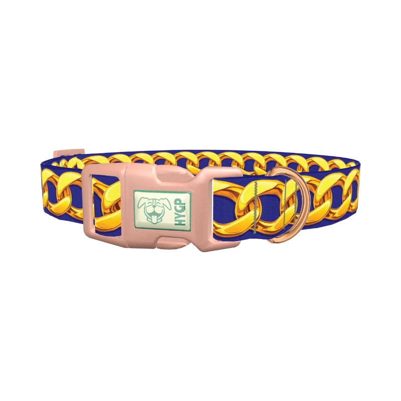 Gold Chain Link Dog Collar - plastic rose gold