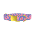 Pink Bunny Dog Collar - metal gold