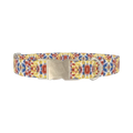 Multicolor Tie Dye Dog Collar - metal silver