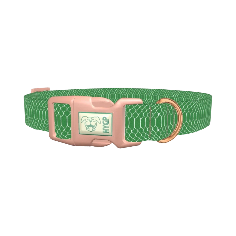 Geometric Snake Skin Dog Collar - plastic rose gold