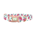 Leopard Floral Dog Collar - plastic rose gold