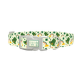 Leprechaun Hat Rainbow Dog Collar - plastic silver