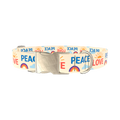 Peace Love Rainbow Dog Collar - metal gold