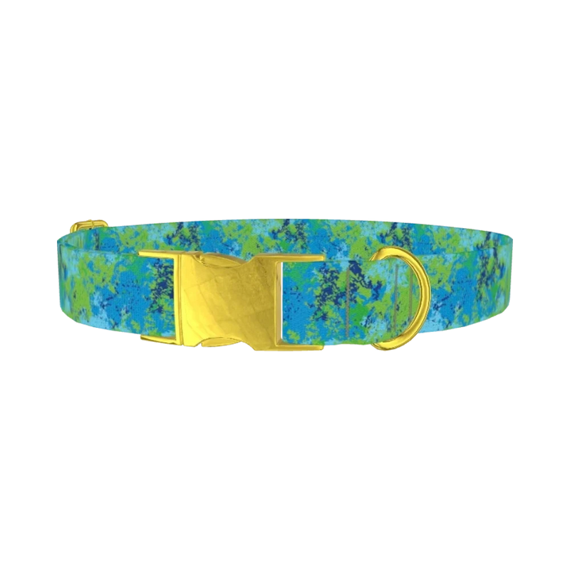 Abstract Camouflage Dog Collar - metal gold