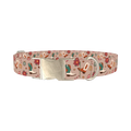 Christmas Poinsettia Dog Collar - metal silver
