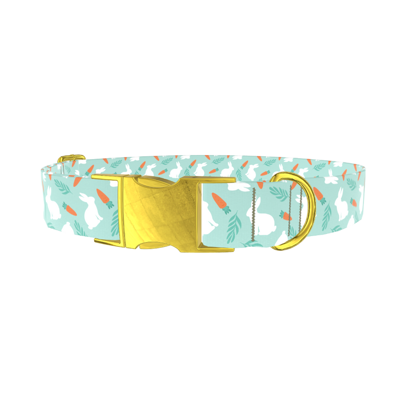 Carrot Bunny Dog Collar - metal gold