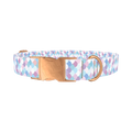 Pastel Mermaid Scale Dog Collar - metal rose gold