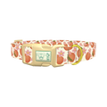 Peach Floral Dog Collar - plastic gold