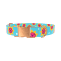 Peace Sunflower Dog Collar - metal silver