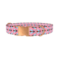 Bee Pattern Dog Collar - metal rose gold