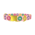Colorful Donut Pattern Dog Collar - metal gold