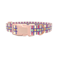 Geometric Grid Dog Collar - plastic gold