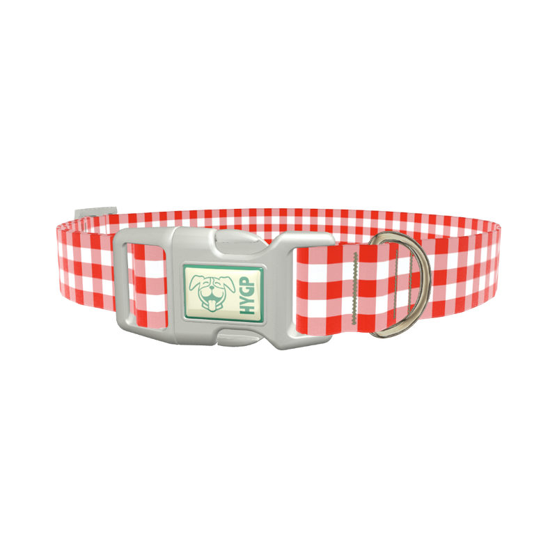 Geometric Plaid Dog Collar - plastic rose gold