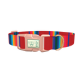 Striped Rainbow Dog Collar - plastic rose gold