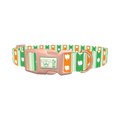 St. Patrick's Shamrock Stripe Dog Collar - plastic rose gold
