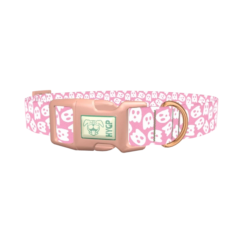 Ghost Halloween Dog Collar - plastic rose gold