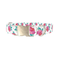 Leopard Floral Dog Collar - metal gold