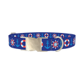 Nautical Lifebuoy Dog Collar - metal silver
