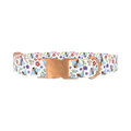 Colorful Bee Garden Dog Collar - metal rose gold