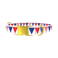 Patriotic Stars and Stripes Dog Collar - metal gold