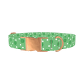 Polka Dot Clover Dog Collar - metal rose gold