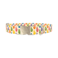 Peace Sign Pattern Dog Collar - metal silver