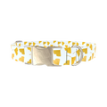 Floral Leaf Dog Collar - metal silver